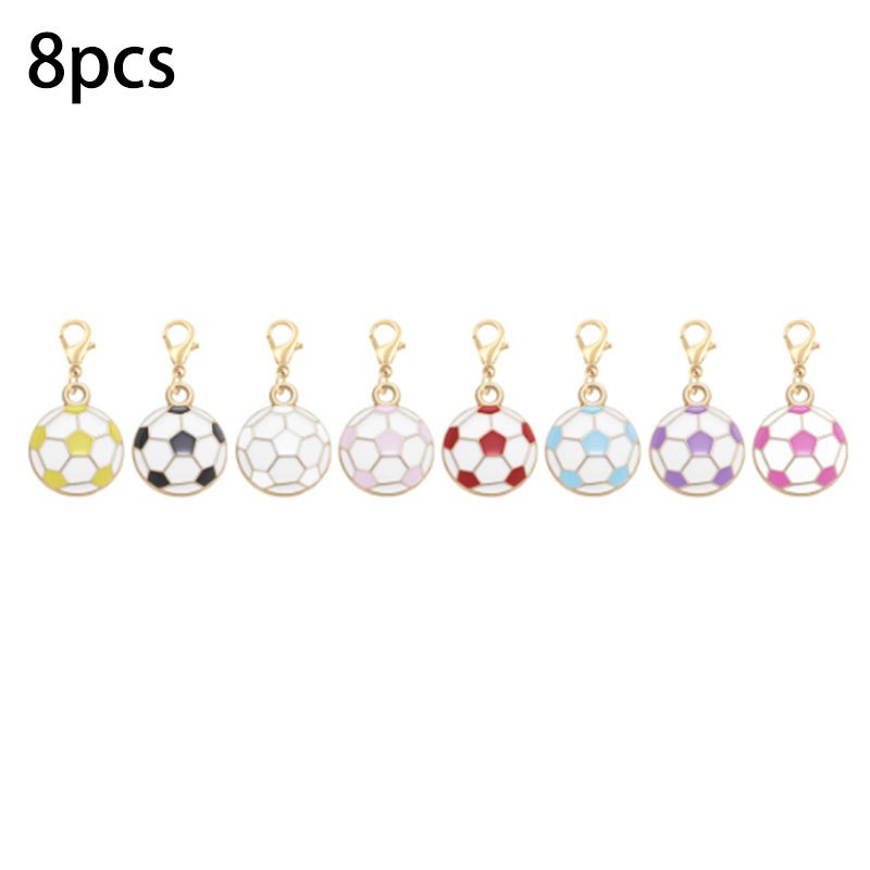 TEMU Lot de 8 porte-clés de football - Cadeaux d'anniversaire et de Noël pour hommes et femmes, accessoires décontractés pour sacs et chaussures