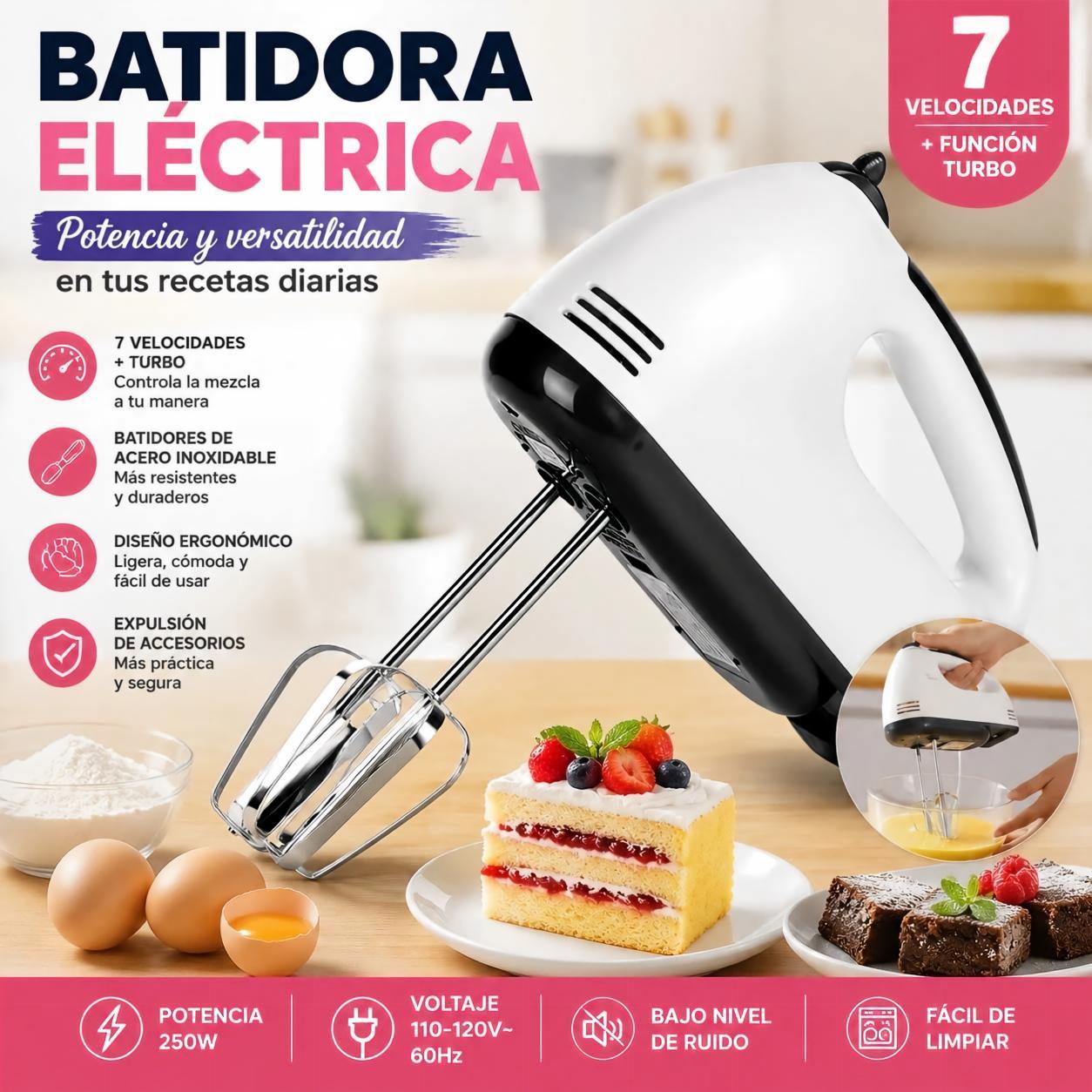 imagen del artículo  a eléctrica de  , 7 velocidades,  a   para hornear, pasteles y más -   eléctrico doméstico para cocina, espumador automático para huevos y crema,   y licuadora