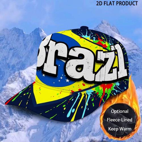 item picture splash baseball cap fleece lined and non fleece two style hat retro graphic dad hat with full print for outdoor and casual wear sun carnival