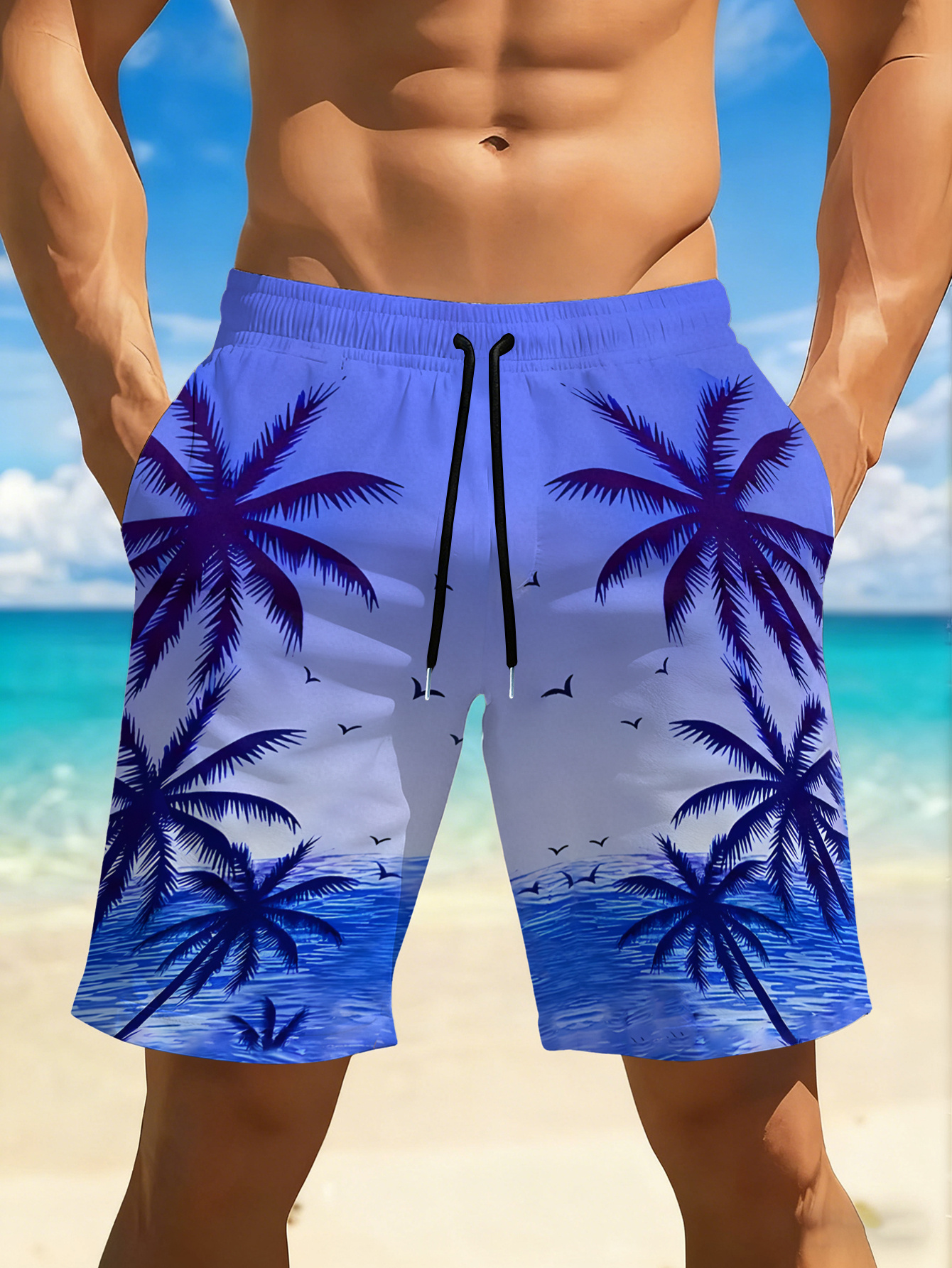 Men's Quick-Dry Swim Trunks with Vibrant Red& Black Geometric 3DPrint- Casual, Regular Fit, Perfect for Beach, Pool, Gym, and OutdoorActivitie