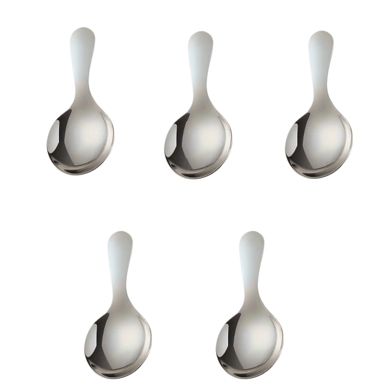 TEMU 5pcs Stainless Steel Spoons, Short-handled Student Spoons, Silvery/golden, Suitable For Eating Ice Cream, Used Spoons, Seasoning Spoons, Milk