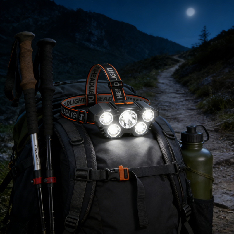 USB Rechargeable Outdoor Headlight for Emergency Lighting