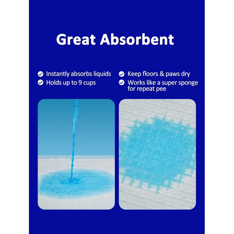 Extra Large Pad 80 X 90cm, Leak- Proof 6- Layer Pet Potty Training Pads Pee Pads with Quick- Dry Surface for Pets, Puppies, Adult, Sick and Aging Dogs, 40 Counts