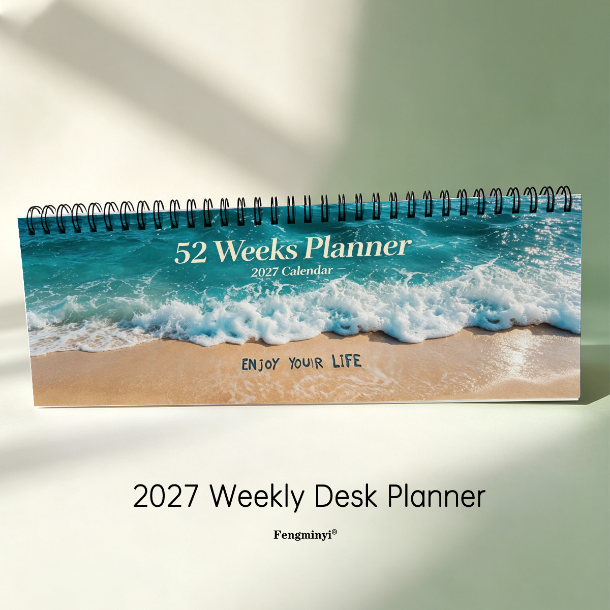TEMU 2D Flacher Schreibtischkalender, Kompletter 2027 Ganzjahreskalender mit 52 wöchentlichen Planern, Tragbarer Desktop-Planer, Wissenschaftliches