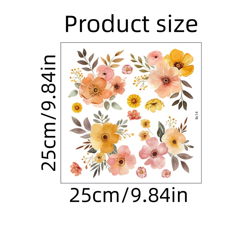 1pc Watercolor Floral Sink Sticker, Bathroom Washbasin Decoration Self-adhesive Waterproof Countertop Mural, Beautifying Tile Sticker