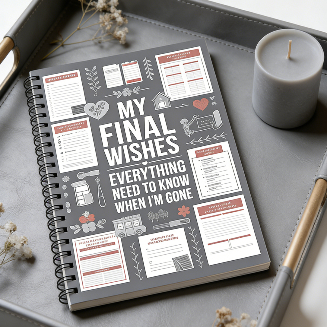 TEMU 1pc End Of Life Planner - Guided Final Arrangements Workbook Organizer Notebook, No Feathers, For Will Preparation, Last Wishes, , , With