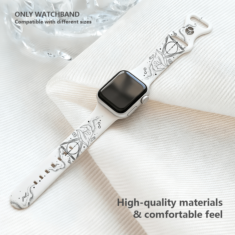 TEMU Ремінець для -годинника Warner Bros. Harry Potter Magical Elements Fashion Print, сумісний з Apple Watch Ultra 1/2/3 та S1/1/2/3/4/5/6/7/8/9/,