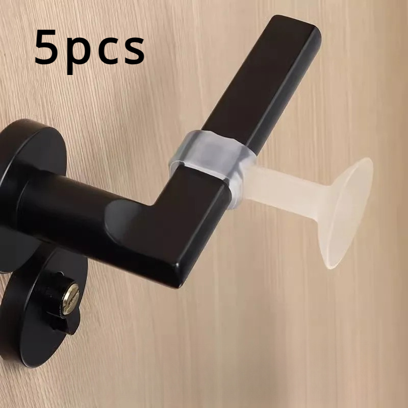 Image of Stops Anti-collision Door Handle Buffers, Transparent Wall Protectors, Suitable For Bathroom And Entrance Doors, Self-adhesive Buffers, Increase Safety