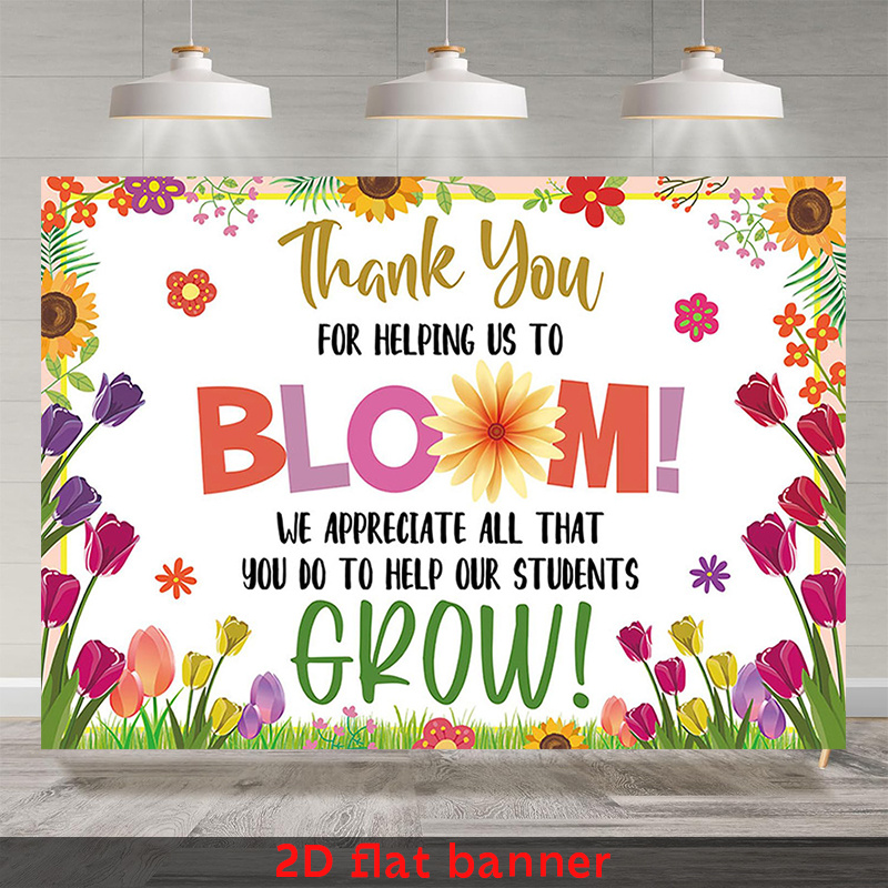Thank You For Helping Me Bloom Banner – Glitzerbanner Für Lehrer, Muttertag & Abschluss