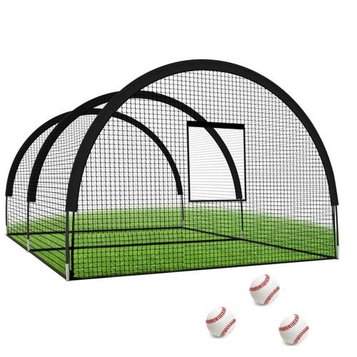 32 batting cage sturdy and complete hitting net for baseball softball and golf training ideal for youth batting and pitching practice