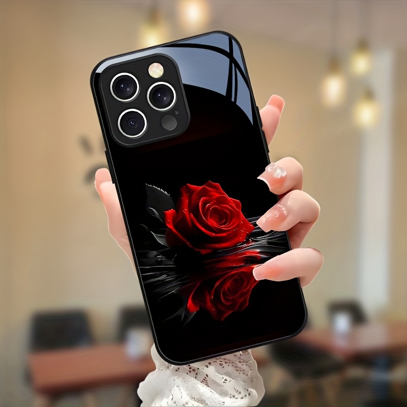 TEMU Phone Case - A Stylish And Versatile Black Glass Phone Case Suitable For Iphone 17, 17 Air, 16e, 16, 15, 14, 13, 12, 11, 5g Plus, Pro, And Pro