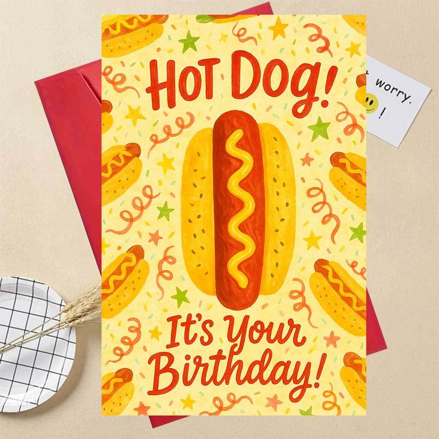 TEMU 1pcfunny Hot Dog Birthday Card Perfect For And Coworkers To Birthdays With Humor And Fun
