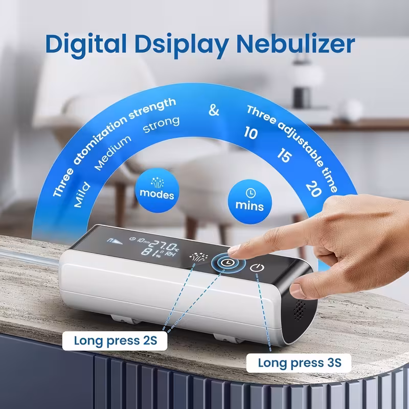 portable adult nebulizer compressor atomization lcd display and for respiratory issues or home and travel for adults kids Product details 2