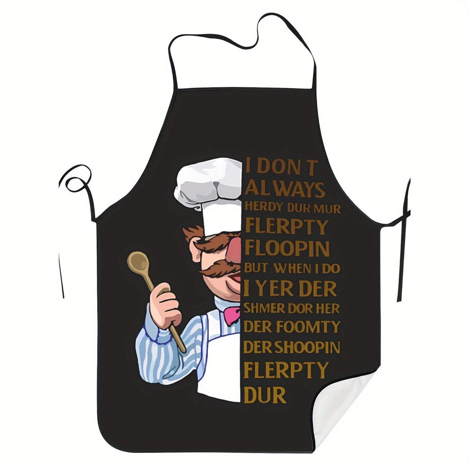 TEMU 1pc Swedish Sleeveless Bib Apron For Adults - Vintage Kitchen Apron With Vibrant Print, 100% Polyester Lightweight Durable Fabric, Hand Wash/, &