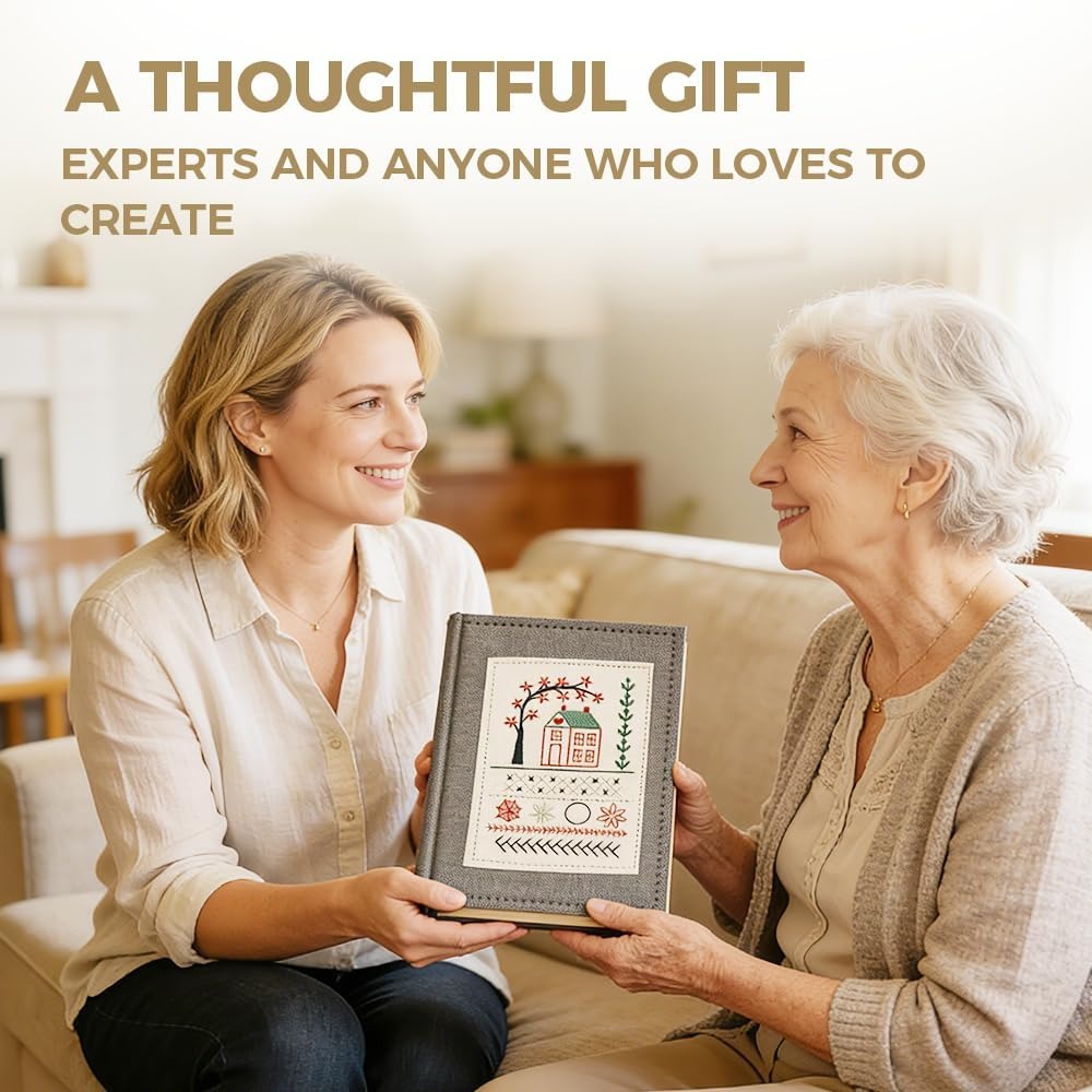Embroidery Stitch Book Kit for Beginners with Tools