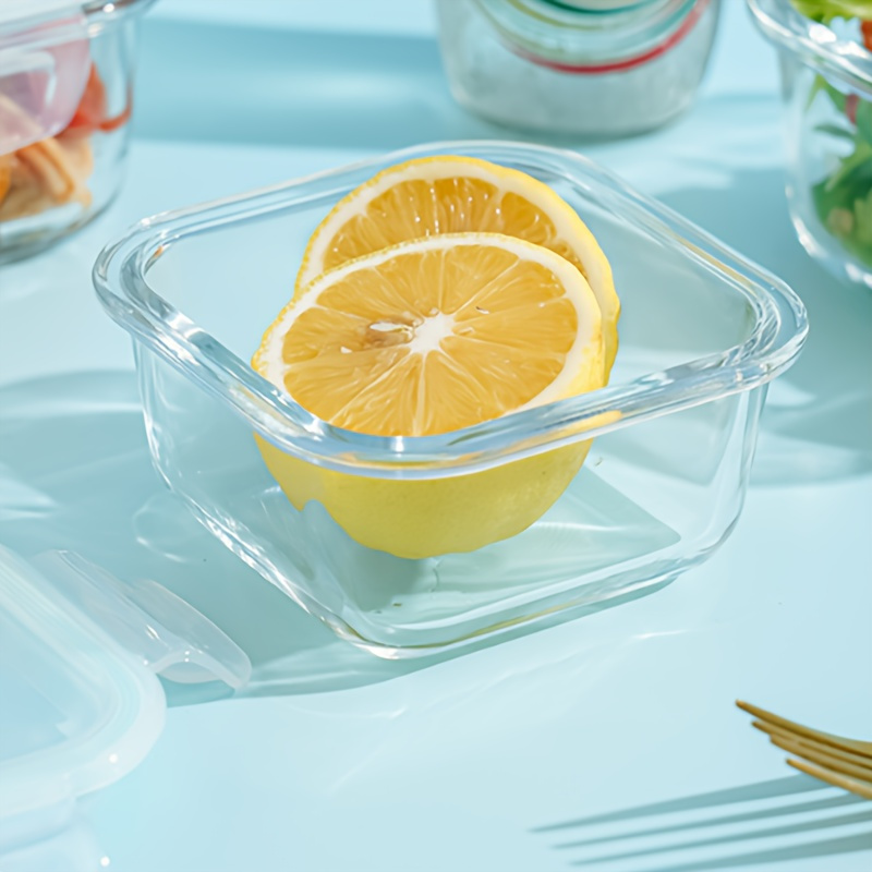 1 3pcs thickened glass lunch box 10 82oz microwave safe rectangular with pink lid for students office workers home use freshness preservation heat preservation Product details 5