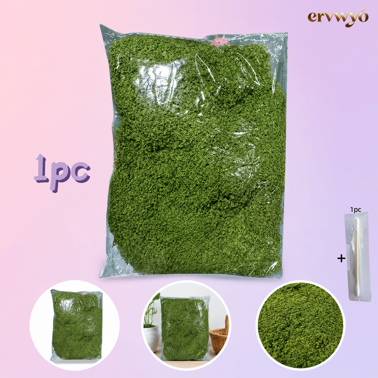 TEMU 1pc Moss Filler For Plant Pots, Decorative Cover For Indoor Planters Vase Arrangements Terrarium Decor, Stretchable Breathable Permeable Water