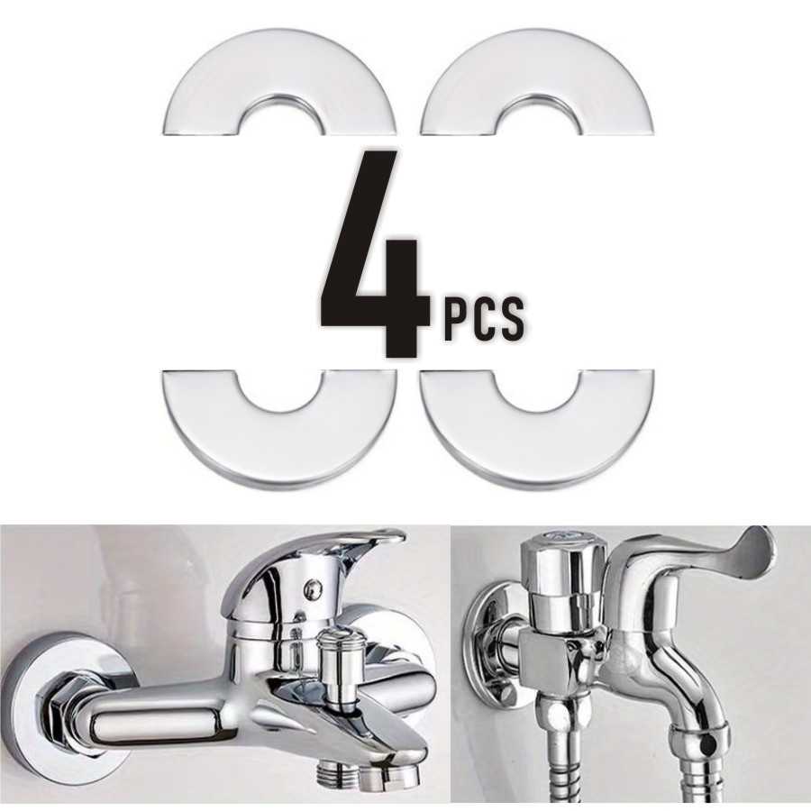 TEMU 4 Pack, 25 -port Stainless Steel Split Decorative Cover, Faucet Decorative Cover, Split Triangular Valve, Stainless Steel Pipe, Water Pipe Wall