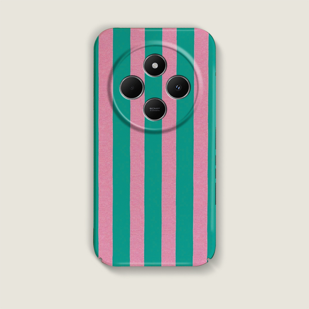 TEMU Fashion 2in 1 Glossy Stripes Film Hard Phone Case For Redmi 14r A4 14c 4g Poco C75 A3 Pro Cover Casing Smartphone Cellphone Protector