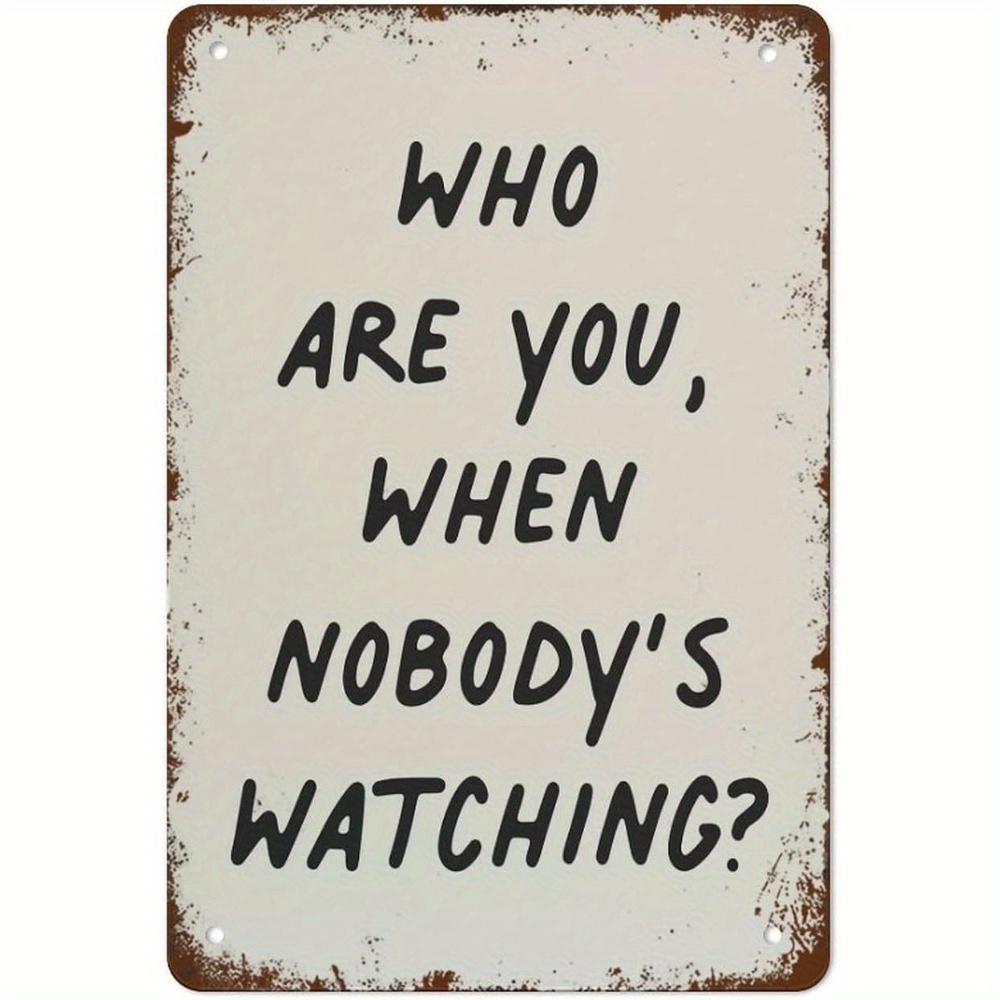 TEMU 2d Flat, Funny " When Watching?" Vintage Metal Sign - 8x12 Inch Rustic Wall Decor With Distressed Finish - Durable Iron Signage Suitable For