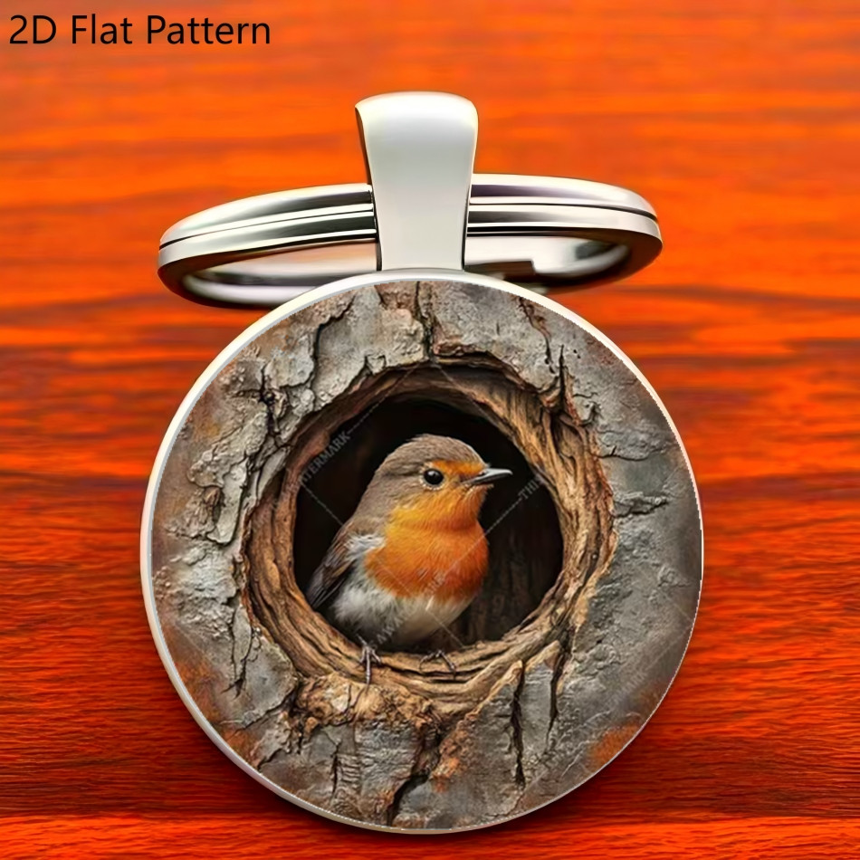 TEMU 1 stuks 2D Platte Vogel Metalen Sleutelhanger, een Uitstekend Cadeau voor Vrienden, Thanksgiving, Vaderdag, Dag van de Leraar, Moederdag Metalen