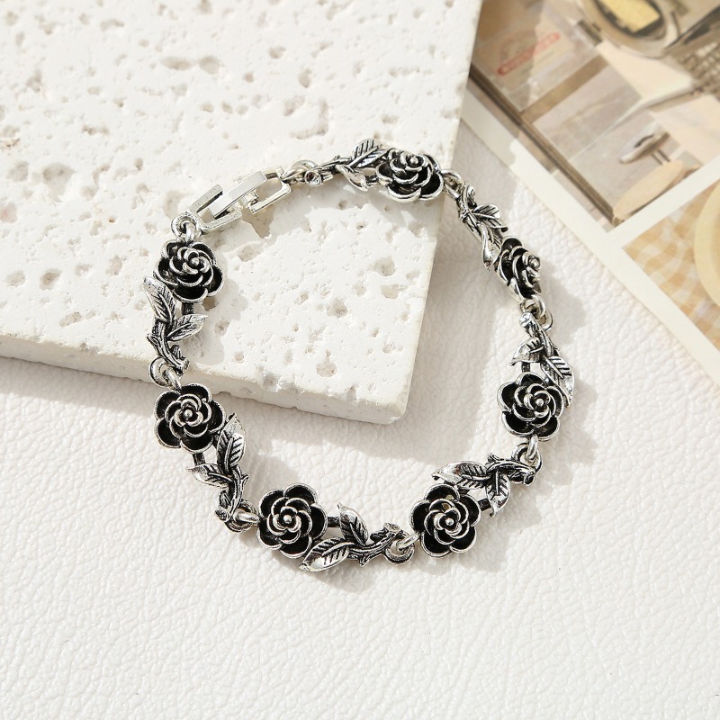 TEMU Fresh Flower Bracelet Romantic Rose Women's Fashion Jewelry High Quality Suitable For Daily Vacation Couple Dates Birthday Valentine's Day
