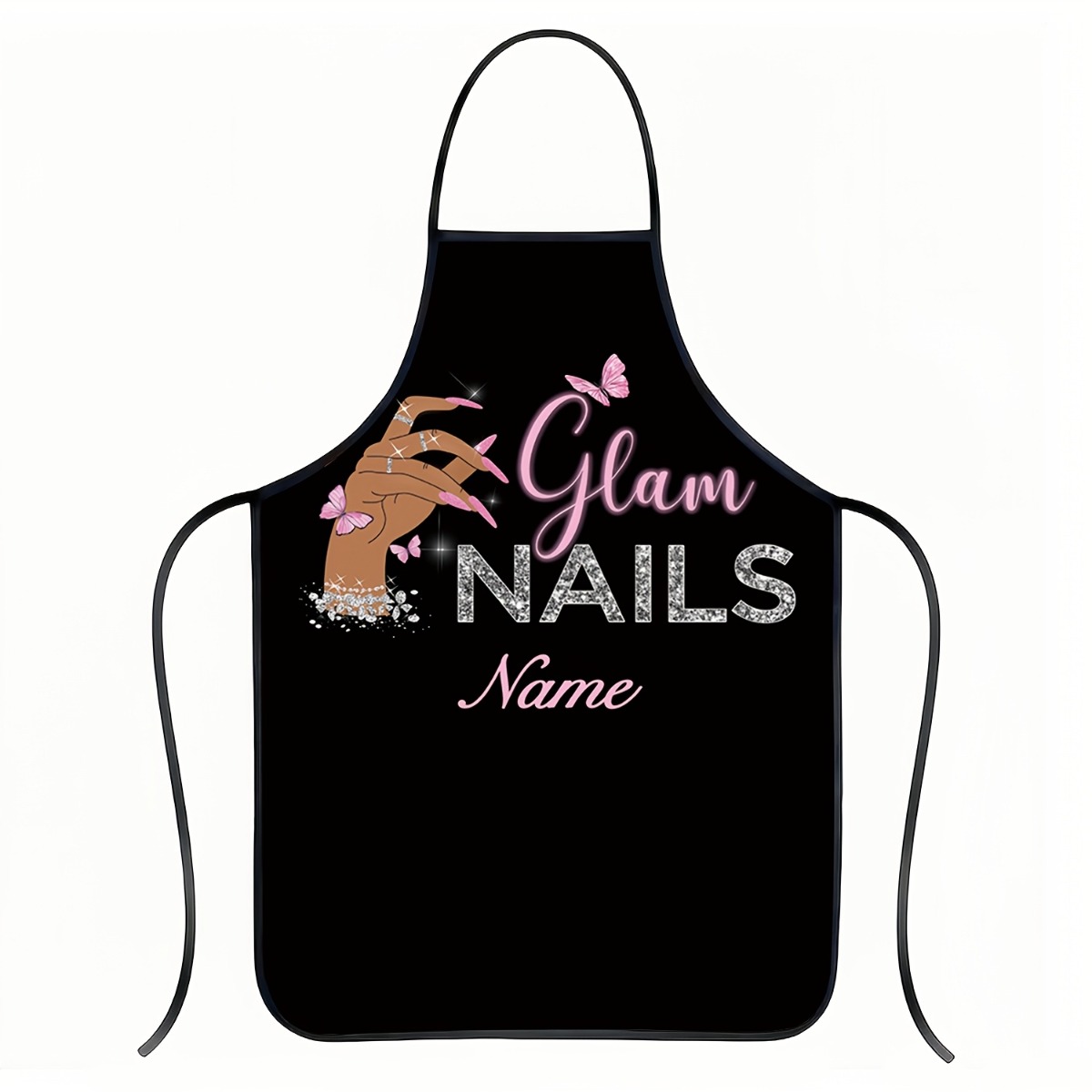 TEMU (customizable) 1pc, Customizable Name Or Slogan Apron, Luxurious Nail Salon Pattern Print, Apron For Nail Artists, Painting Craft Cooking Baking