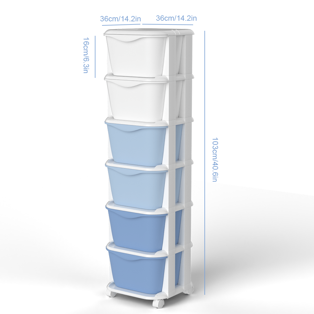 5/6-Layer Drawer Storage Rack with Universal Wheels