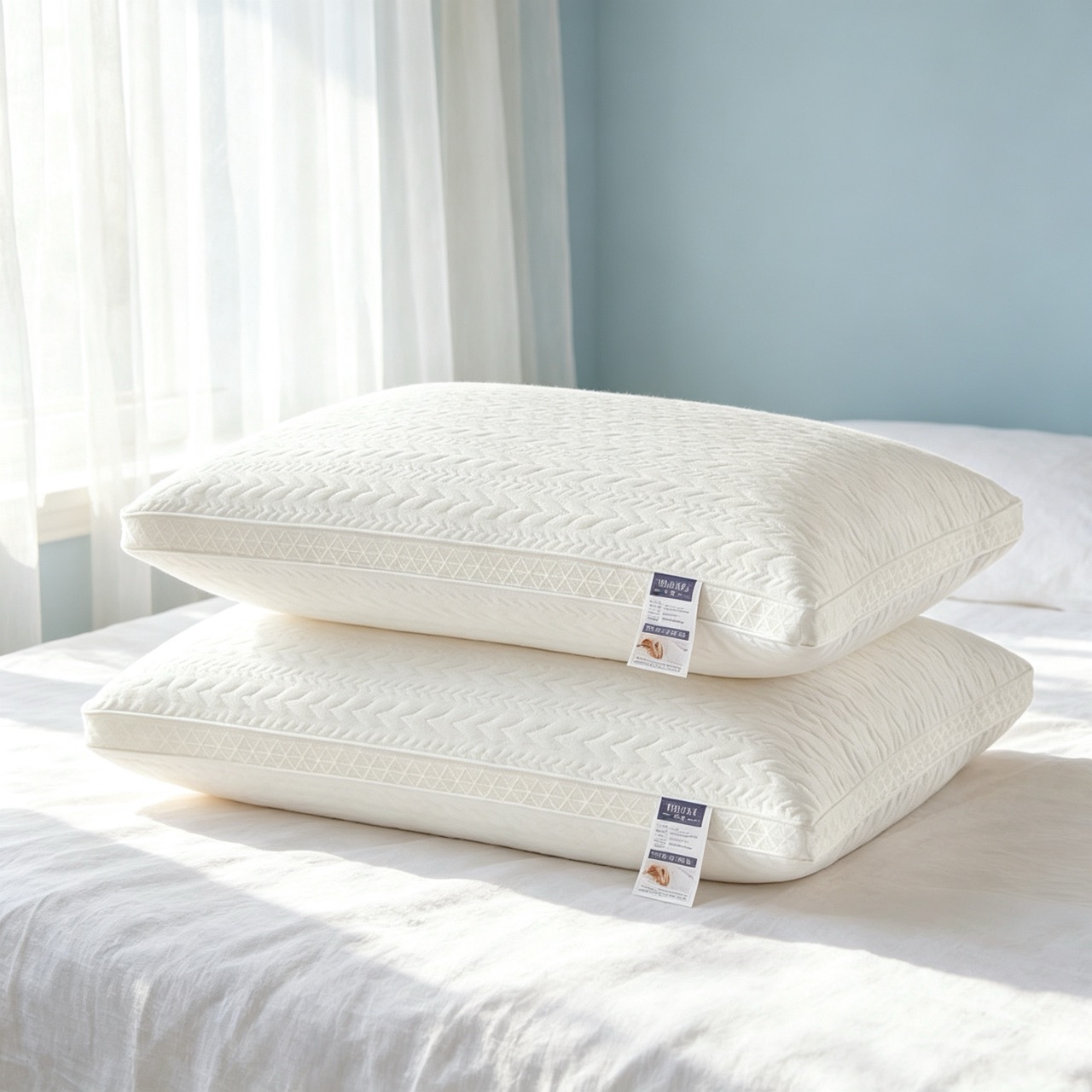 2pcs Hotel Luxury Pillows, Soft Breathable With Plush Filling, Washable Pillowcases, Suitable For Adults In Multiple