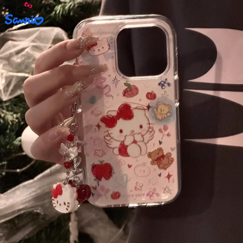 Graffiti Kitty Case Suitable for Apple 16 Pro Max, Compatible with Iphone 15 Pro/14 Pro, Dual-Layer IMD Design, High-End Feel, Cute for, Bracelet Style, Trendy Protective Cover for 16