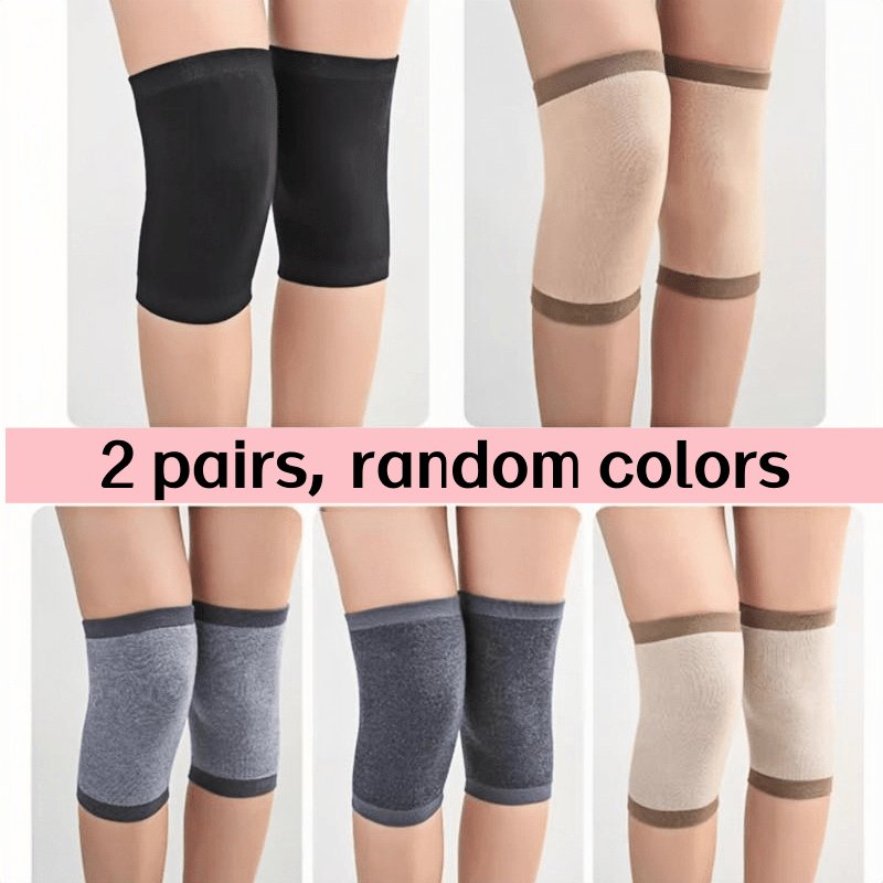 Image of 4pcs () Of Random Color Knee Pads, Suitable For Men And Women In , With Warm Seamless Long Knee Pads, Suitable For Cold Legs And Friendly. Can Only Be Hand Washed.