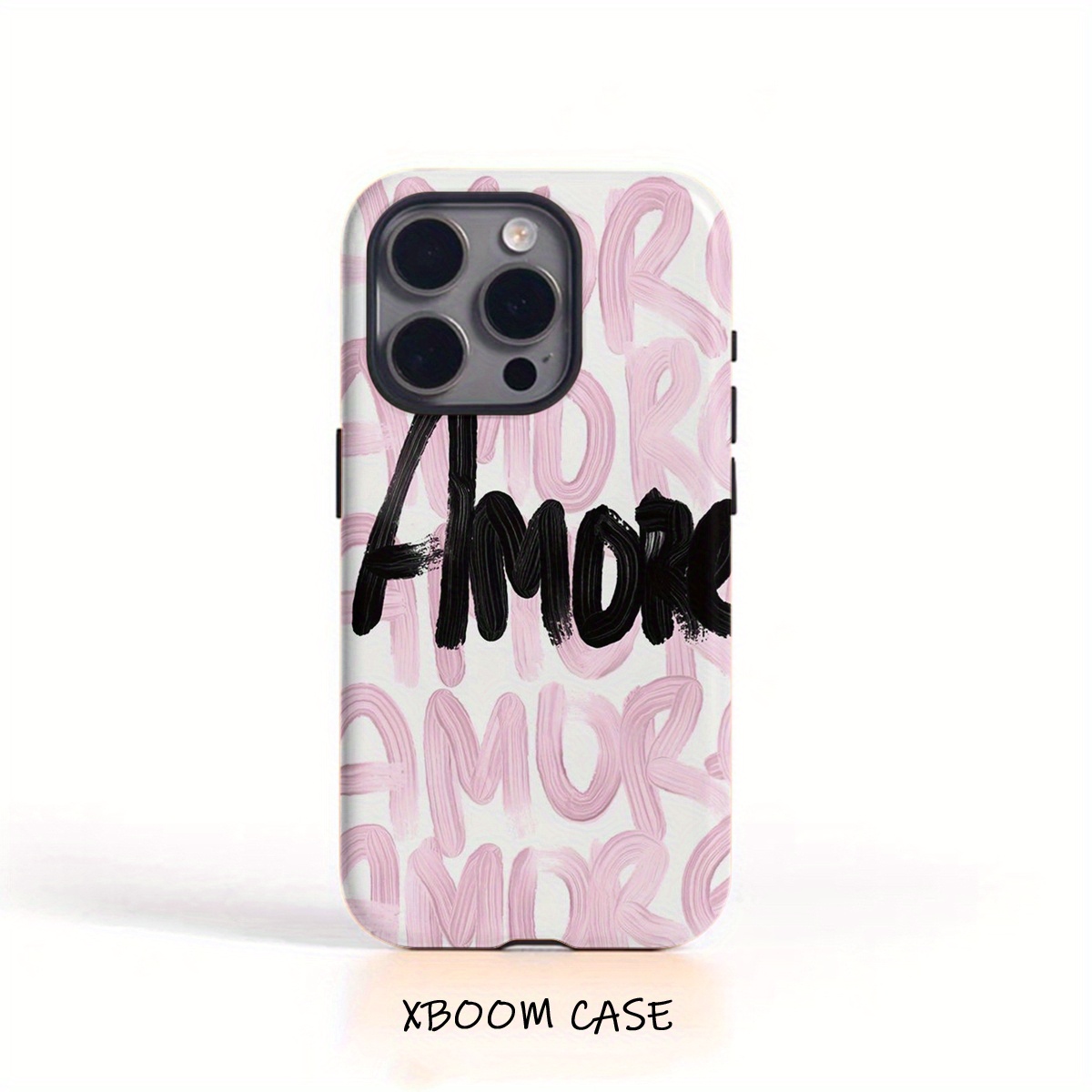 TEMU Phone Case: Font Amore Phone Case Suitable For Iphone18pro 17 15pro 11, Aesthetic For Men Women, Dual-layer , Perfect Gift For