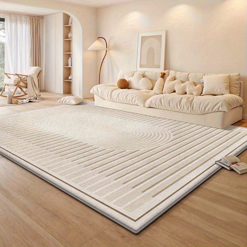 The Washable Modern Carpet Features a Retro Yet Minimalist Design, Perfect for Creating a Warm And Cozy Home Environment. This Ultra-Soft, Thick, Non-Slip Area Rug with a Large Gradient Design Is Machine Washable And Suitable for Living Rooms