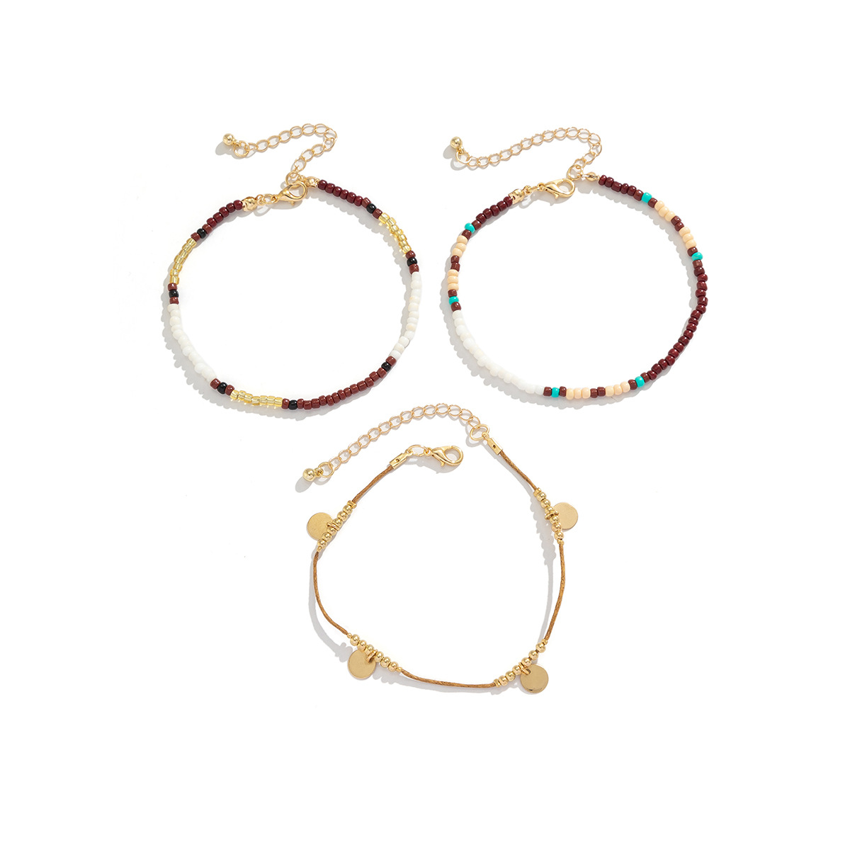 Bohemian Style Beaded Anklet Set for Women