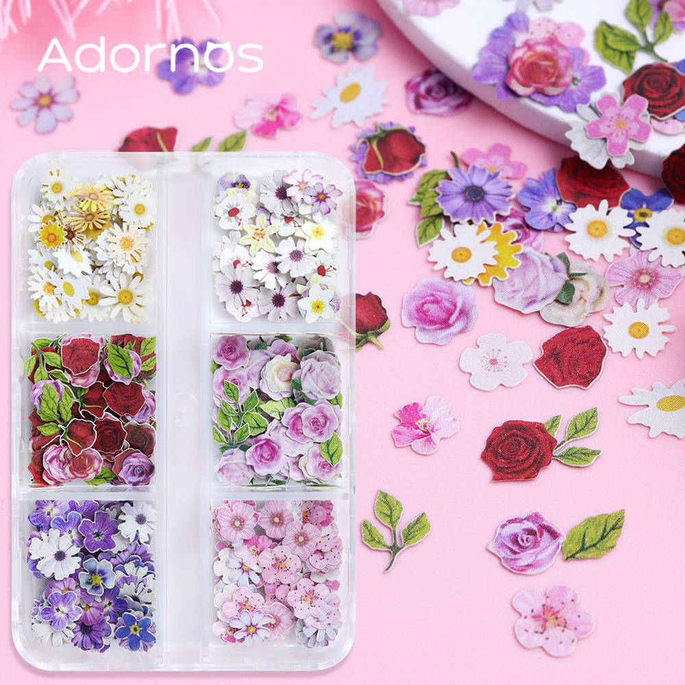 

180pcs Floral Epoxy Resin Filler Chips, Mixed Wood Flowers - Rose, Iris, , For Jewelry Making, Art Diy Crafts, Valentine's Day Gift Decoration Supplies