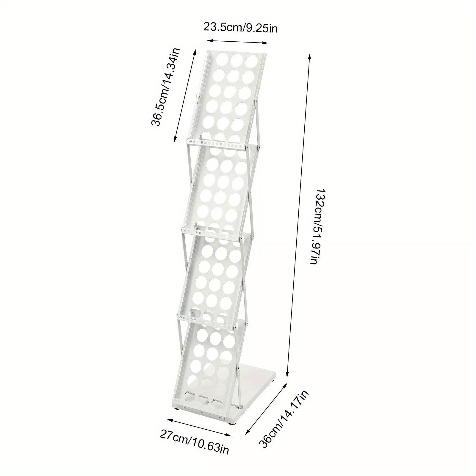TEMU Foldable Magazine Rack Brochure Stand Literature Rack 4 Pockets For Exhibition