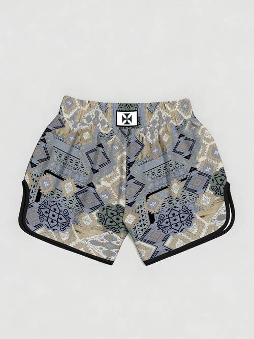 printed design not textured personalized muay thai training shorts for children childrens sports shorts with ethnic style print