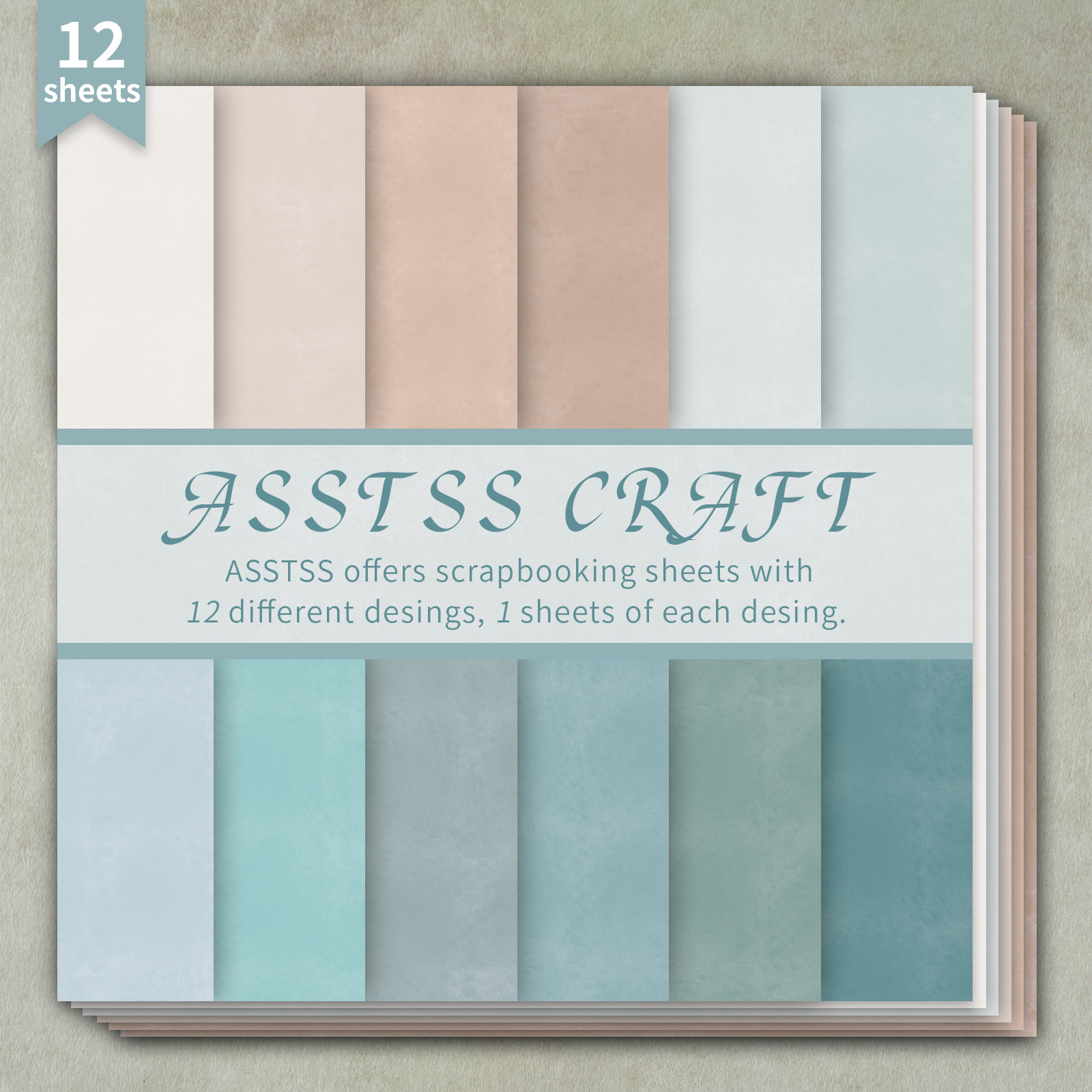 Image of 12-sheet Asstss 6*6-inch Scrapbooking Paper Pad, Gradient Texture Style Backing Paper Supplies, Heavyweight Cardstock For Journaling, Collage Art, Greeting Cards, & Crafts, 6"x6"