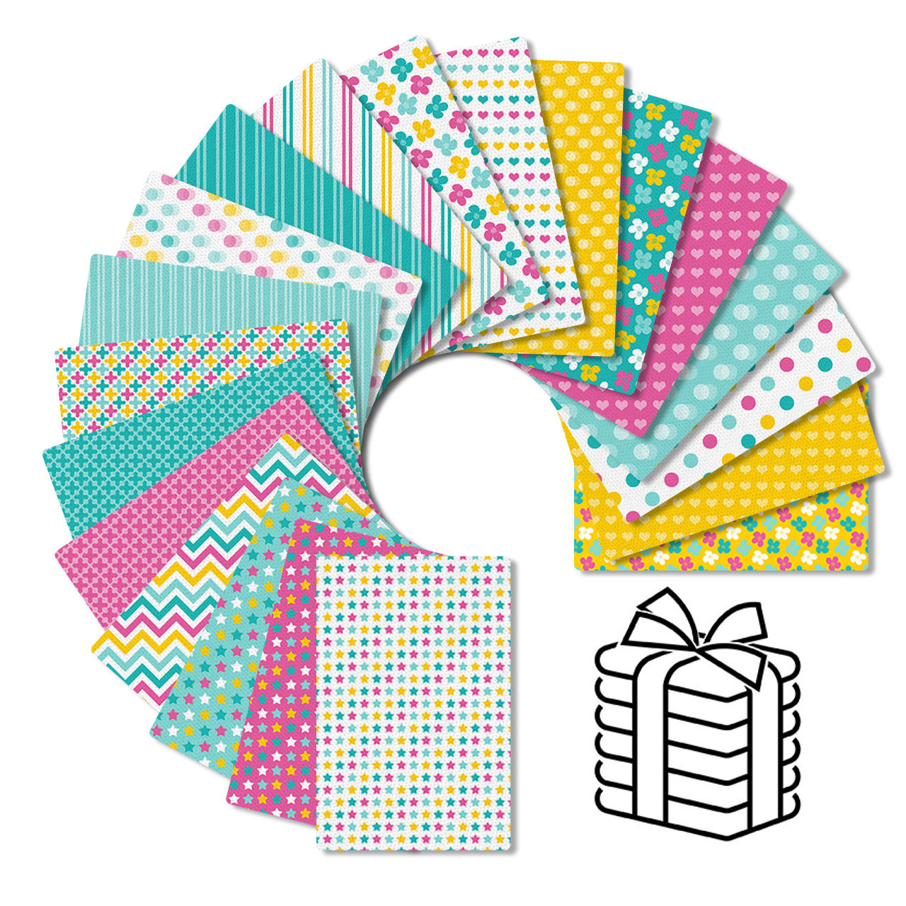TEMU 20 pezzi di tessuto stampato con simpatici motivi a animati, , e design geometrici a e . Realizzato in 100% poliestere, per progetti fai-da-te,