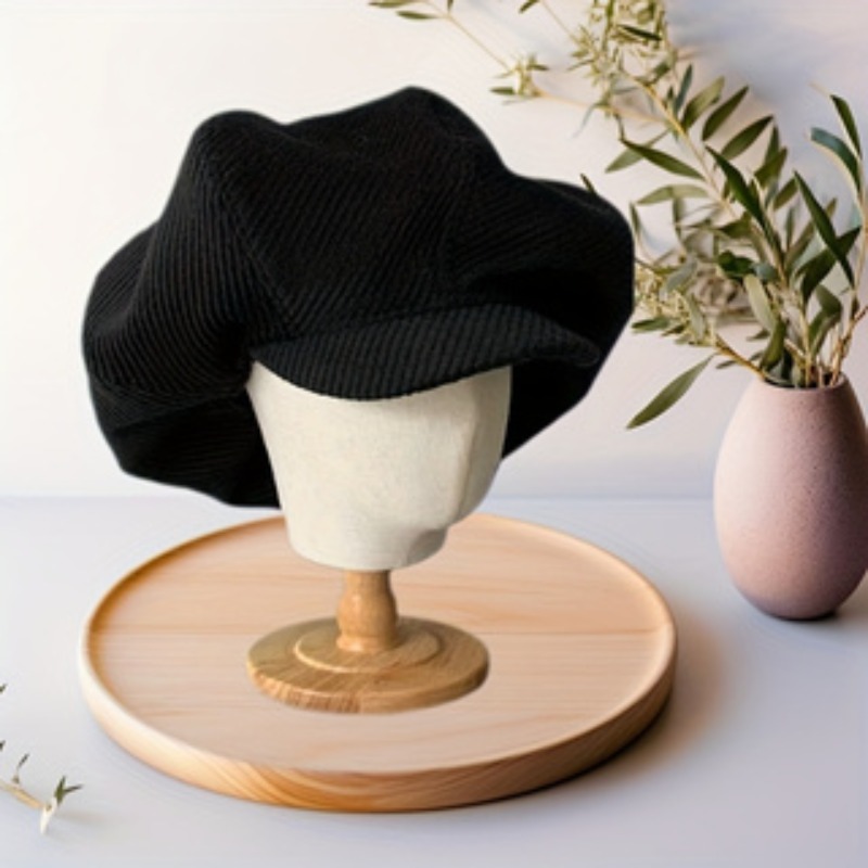 Black Retro Oversized Artist Hat, High-end Retro, Black Painter Hat