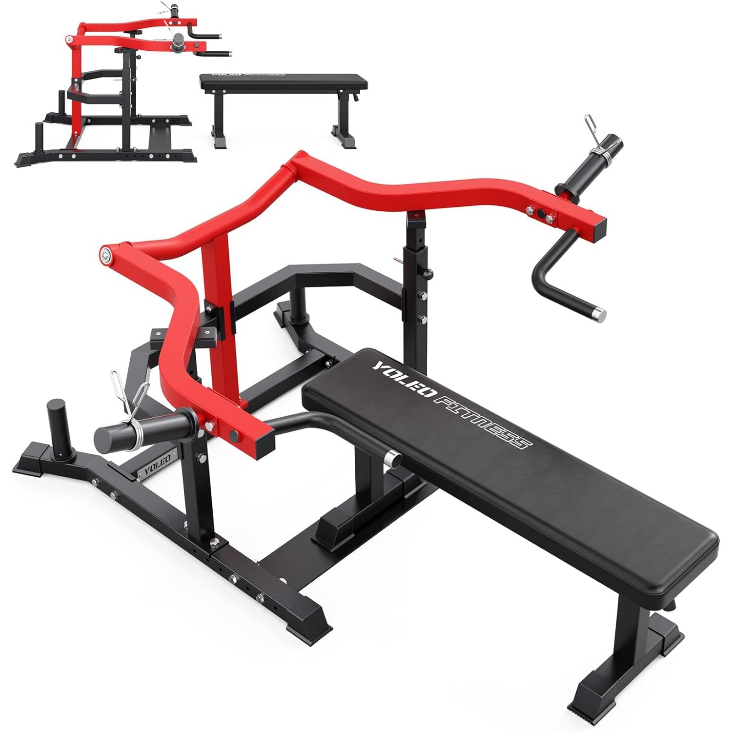 Image of 1 Chest Press Machine 500kg 2-in-1 Home | Independent Adjustable Bench & Converging Press For Full Upper Body Workout, - Design, Foam, Ideal For Apartments And Small Home Gyms