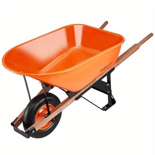 wheel cart 6 cu ft load 330 lbs capacity garden dump cart wheel with metal handle 16 wheels easy loading utility yard cart wagons for lawn farm