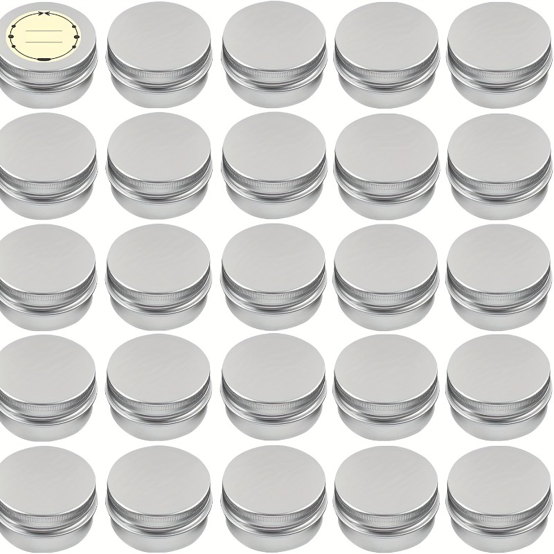 TEMU 24 Pack 1oz Cans With Screw Caps - Reusable Travel Container For Plasters, Lotion, Beards And Candles Mini Cosmetics Container Box Multi Purpose