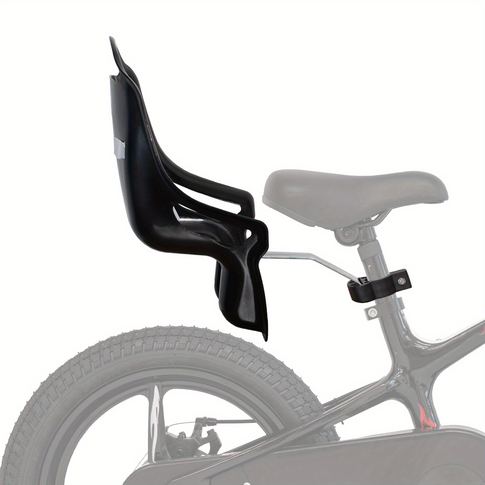 Doll Bike Seat for   - Adjustable   with Breathable Black Plastic, Secure Straps & Safety Locking Mechanism - 30.48/35.56/40.64/45.72/50.8   Bicycle Chair for Toddlers Learning to Ride, Bicycle Accessories for Toddlers, Learning Bike, Locking Mechanism Seat, Durable Plastic Seat