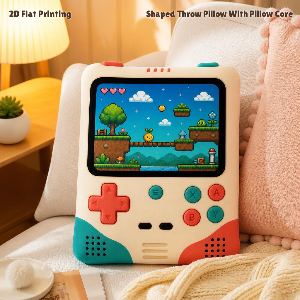 TEMU Coussin décoratif de console de jeu portable d' pour les fans de jeux, impression plate 2D, coussin décoratif pour chambre à coucher, canapé,