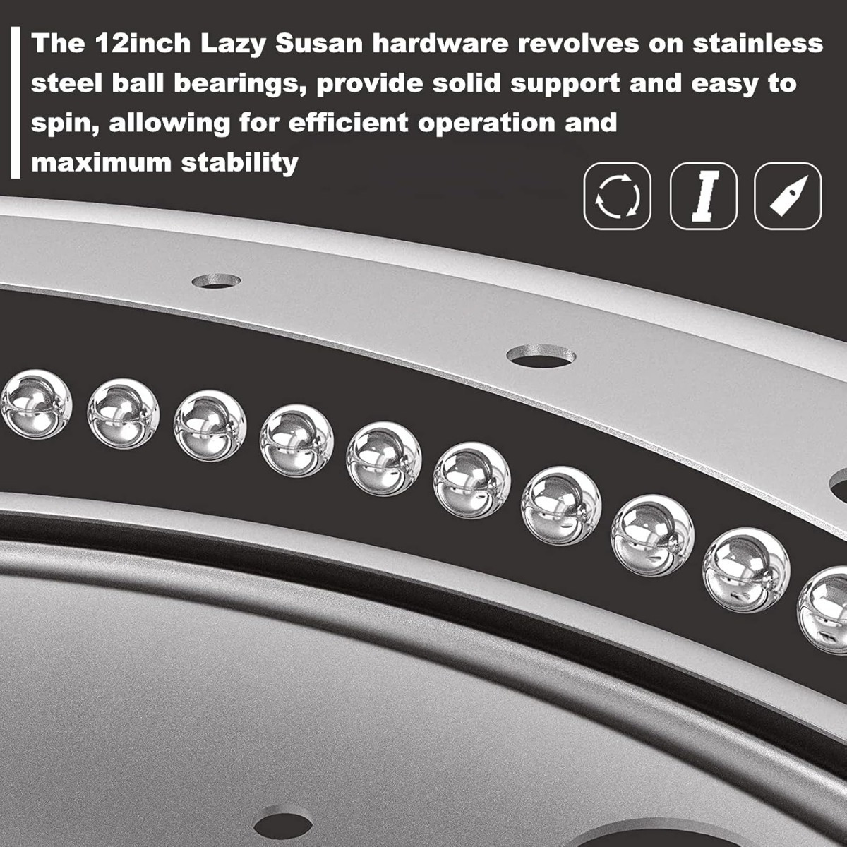 Heavy Duty Lazy Susan Bearing - 9" Turntable, 5/16" Thick, 750 Lbs Capacity (VXB Brand) 10 thumbnail image