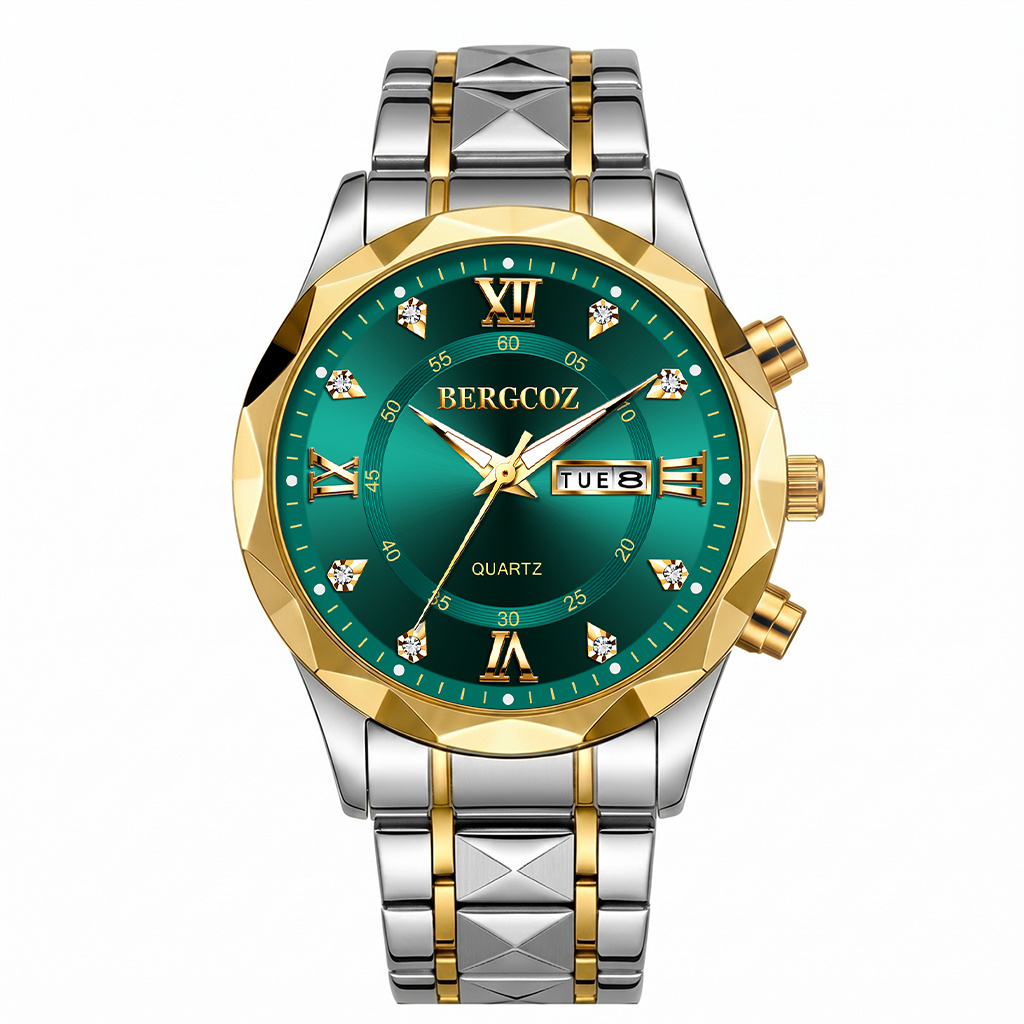 Men's Alloy Business Casual Watch with Silicone Strap