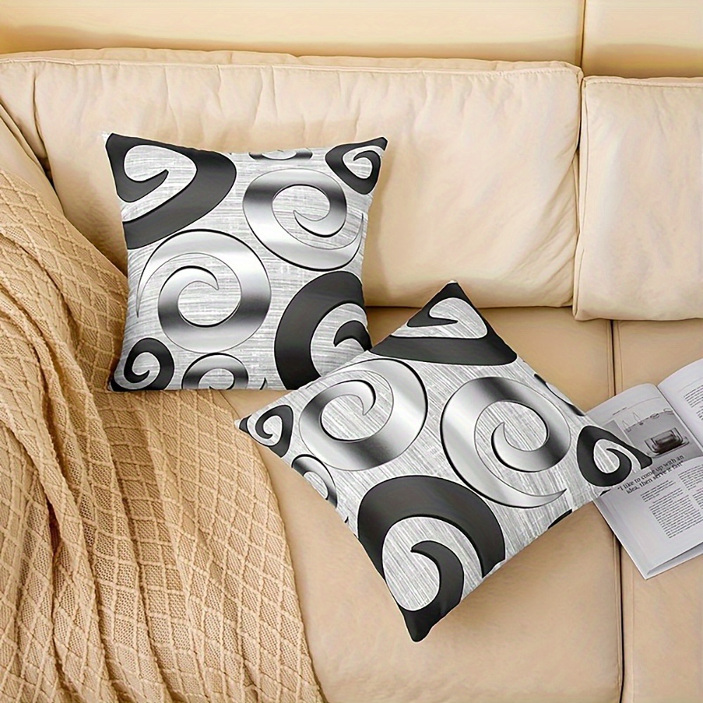 4pcs modern abstract art pattern printed pillow covers soft and comfortable cushion covers   living room sofa bed bedroom porch patio car office home outdoor decoration and gift double sided printing no pillow core Product details 0