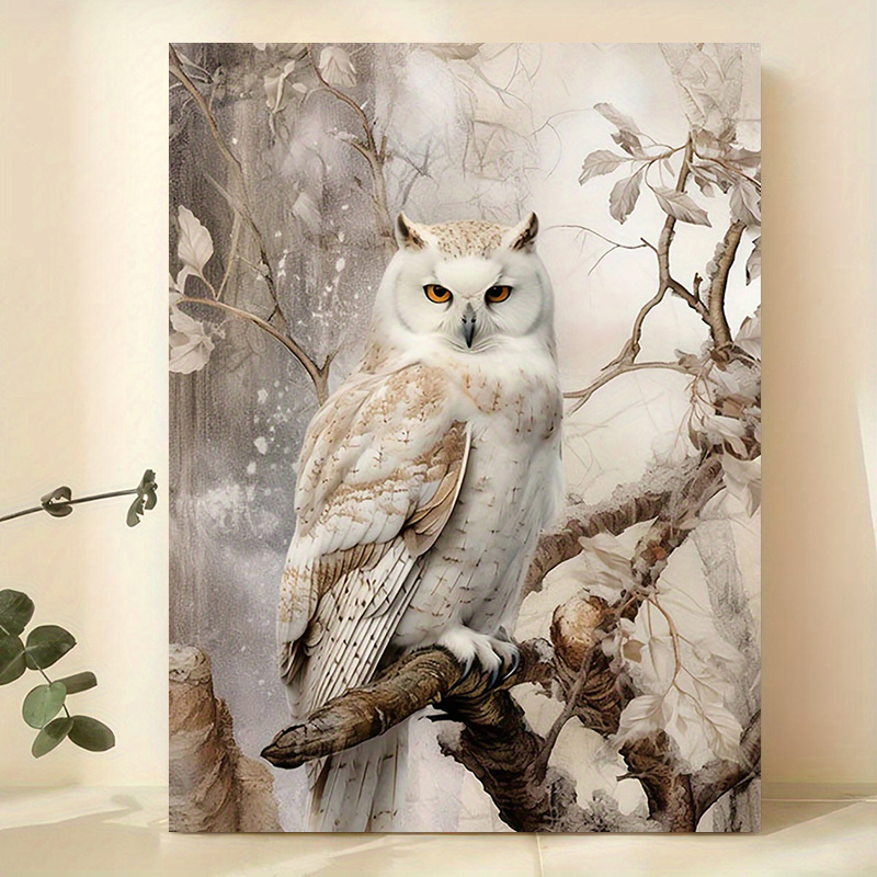 

Room Decor 1pc Owl Winter Canvas Art Print, Decor For Home Bedroom Room, Hotel Cafe Office Room Artwork, 12x16 Inches