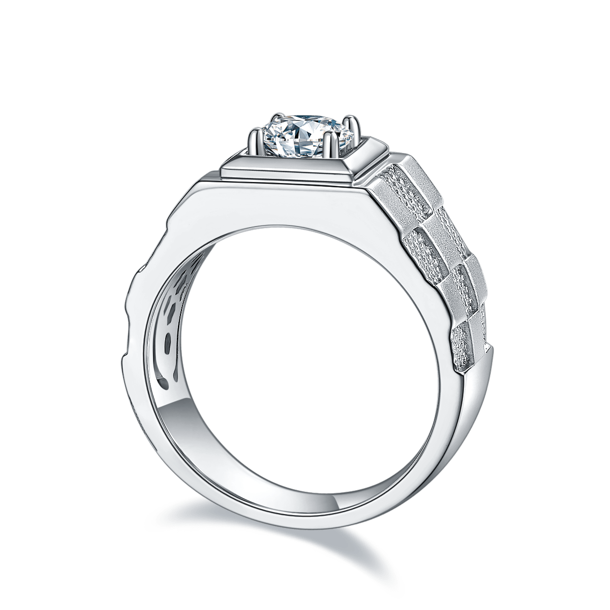 S925 Silver + Moissanite Wedding Ring, Engagement Ring for Men
